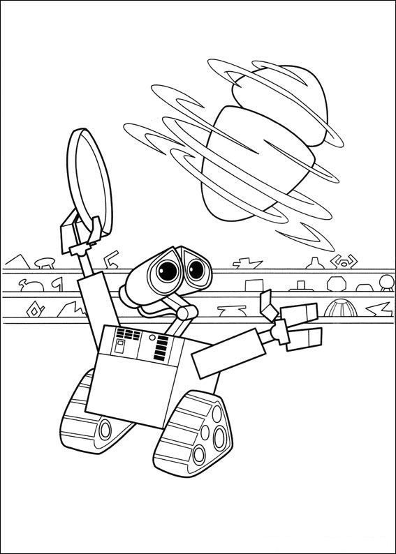 Plansa de colorat cu Wall E 55 51